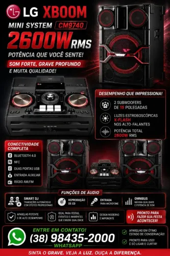 Som LG XBOOM 2600W RMS