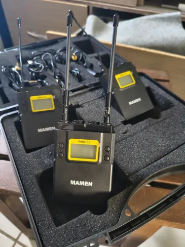 Kit 2 Microfone Lapela s/ fio MAMEN