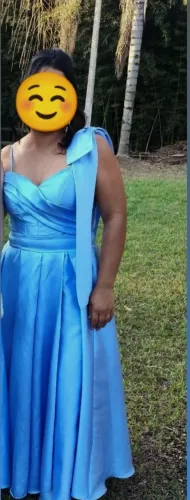 Vestido de festa alfaiataria Azul serenity