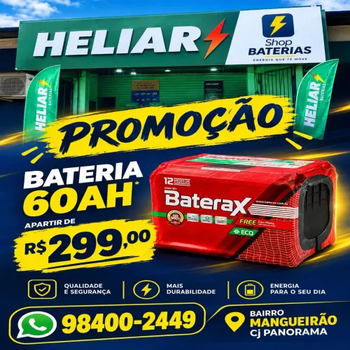 Bateria 60Ah Baterax Automotiva