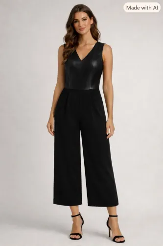 Macacão pantacourt tam P preto Calvin Klein