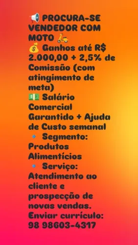 Vendedor com moto 