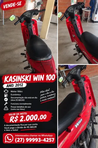Kasinski Win 110 moto funcionando 