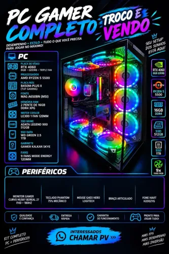 Pc gamer completo (Troco ou vendo)