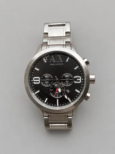 Relógio Armani Exchange AX1272 Cronógrafo Prata e Preto