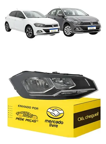 Farol Vw Polo Virtus 2017 2018 19 20 21 2022 C/avaria Ld Direito/passageiro