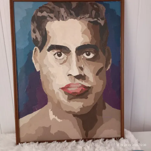 Quadro Retrato Óleo sobre Tela Original Assinado Arte Moderna Emoldurado 63x83