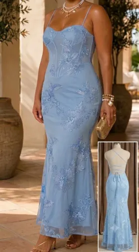Vestido azul elegante