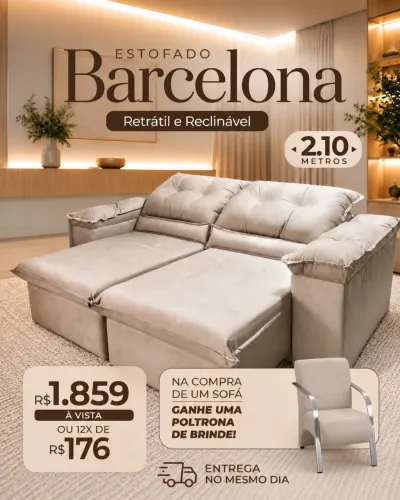 ? É agora! Na compra de qualquer sofá, você ganha uma poltrona!