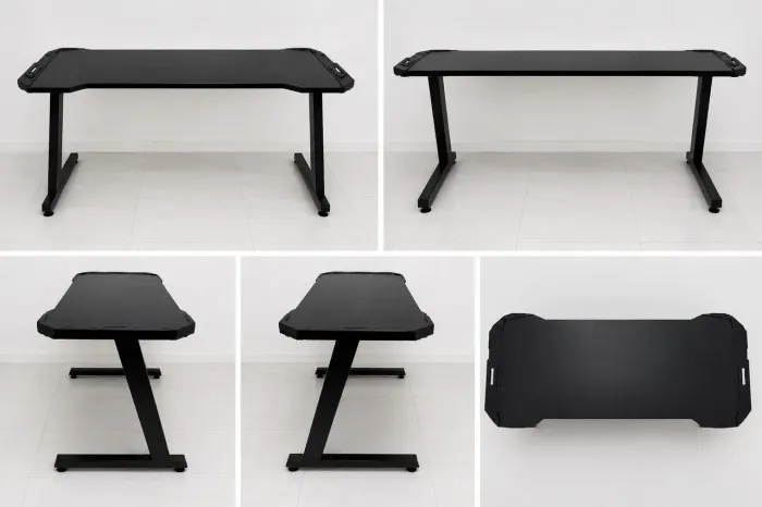 ? Mesa Gamer Preta Grande - Reforçada e Espaçosa