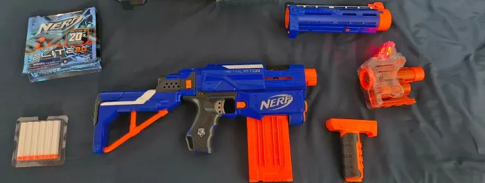 Kit Nerf , Nerf retaliator ,22 balas + Bico Contador De Bala E Fps.