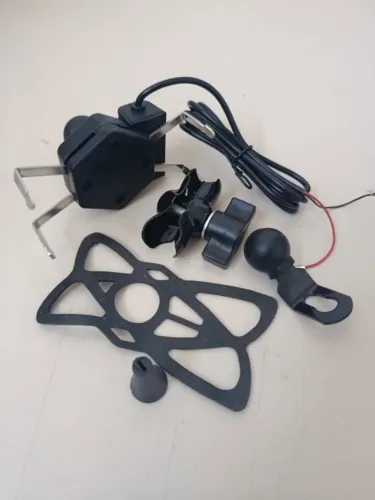 Suporte para celular moto com carregador universalUSB garra X