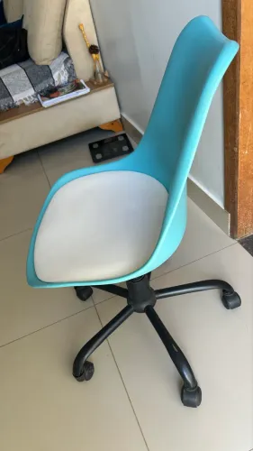 Cadeira Com Rodinha - Office Escritório - Verde Tiffany