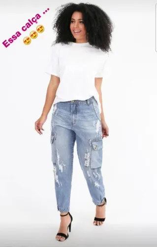 Calça Jeans Cargo