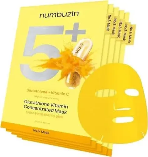 Máscara facial Numbuzin No. 5+ Glutathione Vitamin C Concentrated Mask