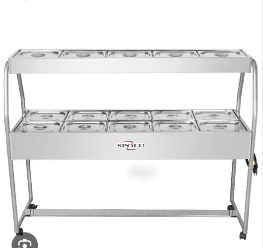NZ. Buffet inox combinado 10 cubas aquecidas e 5 frias gelo x