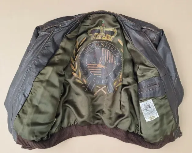 rara jaqueta de couro aviador brooksfield estilo top gun design francesco danello