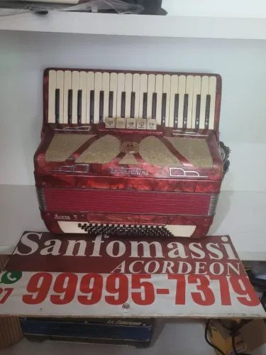 Acordeon Todeschini Super 5 Vermelha