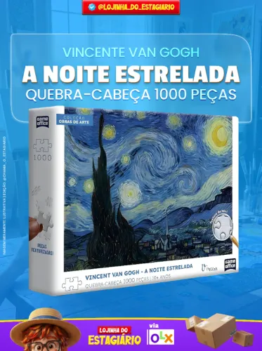 Quebra-cabeça A Noite Estrelada Van Gogh / 1000 Peças / Lacrado Original / Envio Rápido