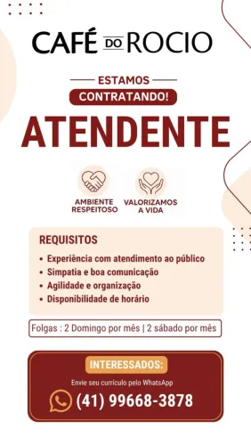Vaga de Atendente - Campo Largo