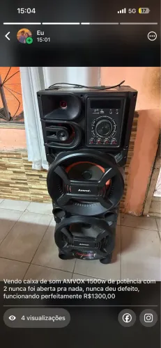 Caixa de som ANVOX 1500w