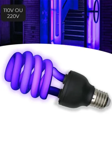 Lâmpada Luz Negra UV Neon 110V - Ideal para Festa, Quarto Gamer e TikTok