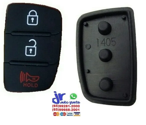 Capa Botão Chave Canivete Hyundai HB20 Hatch HB20X HB20S Sedan Preto 3 Botões