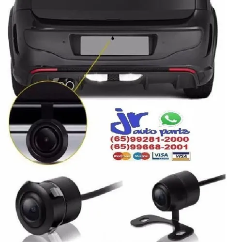 Câmera de Ré Universal 2 em 1 Borboleta com Kit Instalação