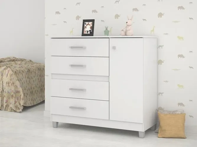 Cômoda Florence Max Branco - Frete Grátis - 10x S/ Juros - Receba Hoje
