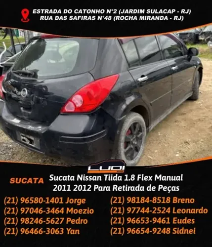 Sucata Nissan Tiida 1.8 Flex Manual 2011 2012