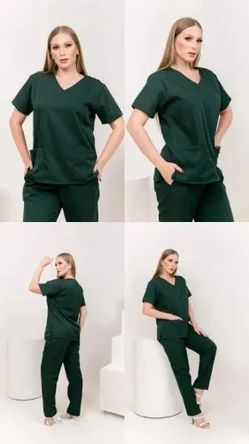 Conjunto verde musgo scrub biomedicina
