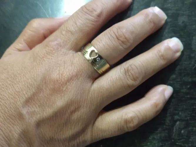 Aliança moeda antiga noivado ou casamento