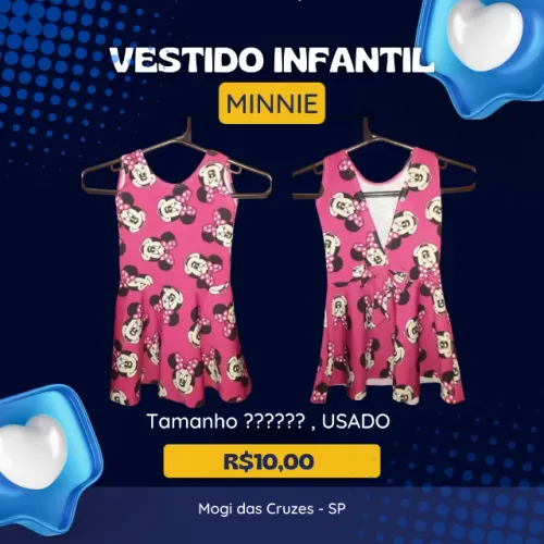 vestido minnie infantil (USADO EM BOM ESTADO) - Dia das crianças