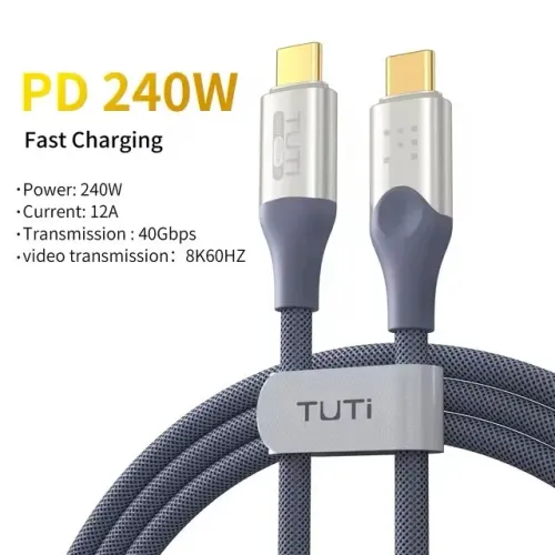 Cabo Usb Tipo-C ultra rápido - iPhone 15, MacBook e iPad, 240W, 40Gbps, vídeo 8K @ 60Hz
