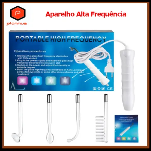 Aparelho Alta Frequência Com 4 Eletrodos Para Limpeza De Pele Capilar Estética z034