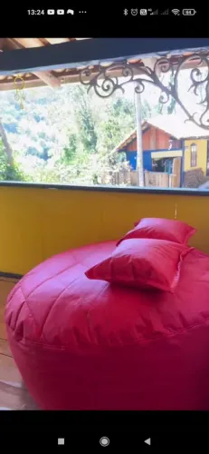 Puff gigante redondo tecido corano impermeável
