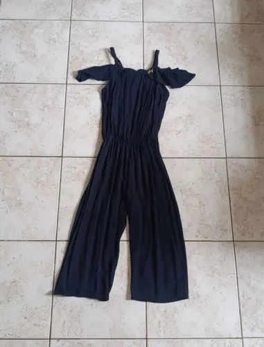 Macacão longo azul marinho - tamanho M(10anos) novo
