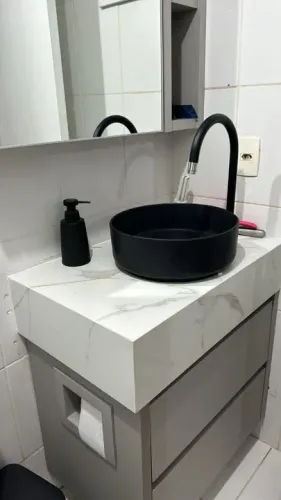 Pia de porcelanato para banheiro