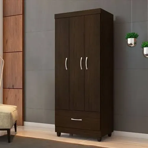 Guarda-roupa de solteiro três portas em uma gaveta entregue montagem grátis!