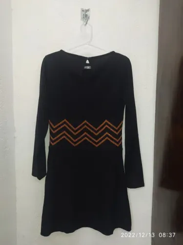 Vestido preto e marrom