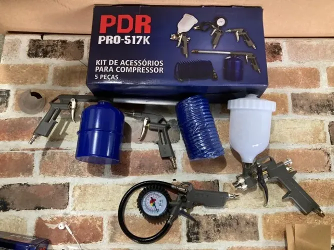 Pistola de Pintura + acessórios para compressor 5 peças - PDR