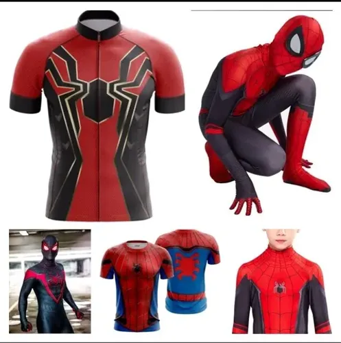 Trajes camisetas Cosplay Spider-Man Longe de Casa & Miles Morales e outros acessórios