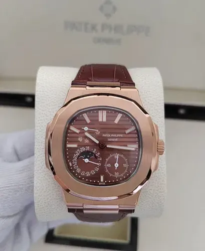 Relogio Patek PhilIppe Nautilus Moonphase Couro 