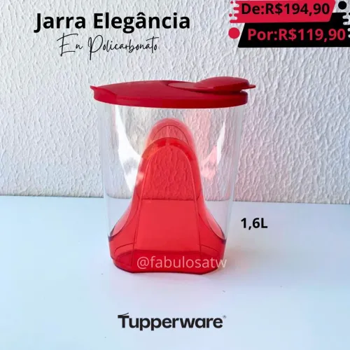 Jarra Elegância Tupperware 1,6L - Nova