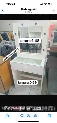 penteadeira camarim 01 gaveta 100%mdf