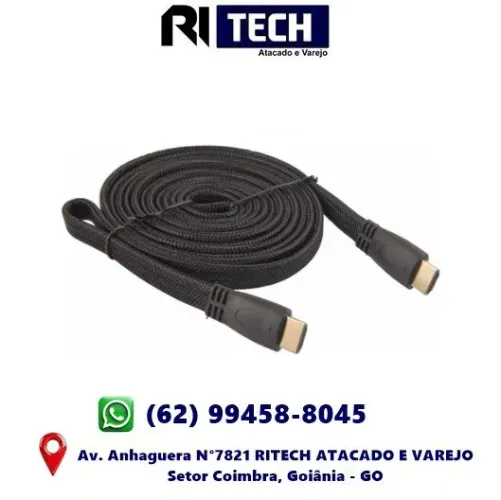 Cabo Hdmi Flat 10M  1.4 1080P TV de Plasma Lcd Led e monitores Fino Passa Dentro do Painel