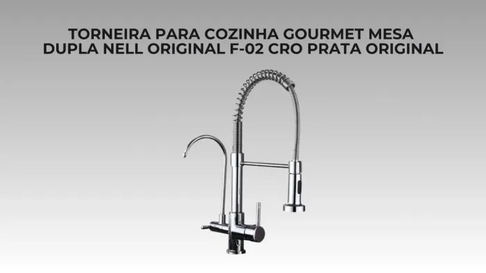 Torneira para Cozinha Gourmet Mesa Dupla Nell Original F-02 Cro Prata