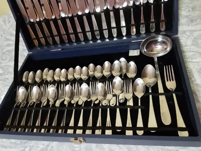 Faqueiro Aço Inox 75 peças com Estojo Euro Premium Cutlery