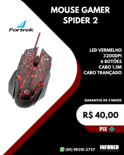 Mouse gamer Fortrek Spider 2