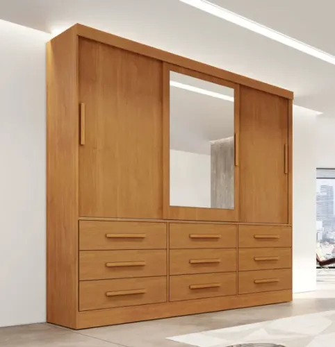 Guarda Roupa Casal 100%MDF C/3Portas 9Gavetas 2.11M. Produto Novo Direto de Fábrica.